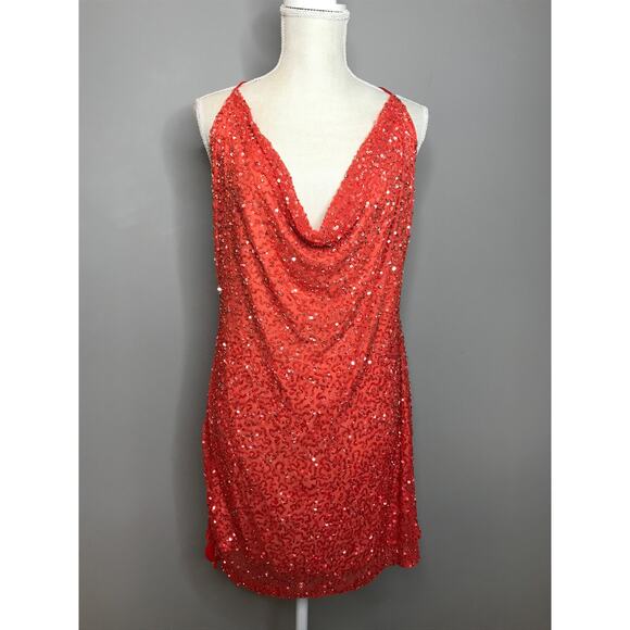 Retrofete Mich Mini Dress in Peach Coral XL - Picture 3 of 7